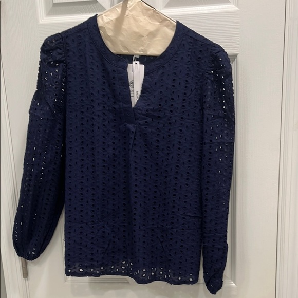 Merokeety Tops - “2 for “$12” 🔥🔥Blue Eyelet  Blouse Merokeety size Small